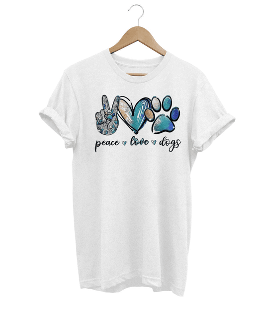 T-shirt Peace, Love & Dogs